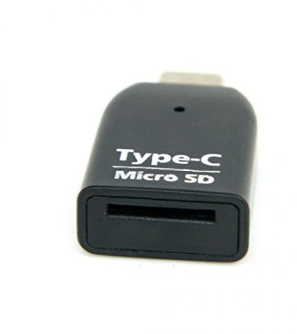 System-S Adapter USB 3.1 Typ C für microSD/SDHC/SDXC/T-Flash Karten Leser Card Reader Mini Kartenlesegerät in Schwarz