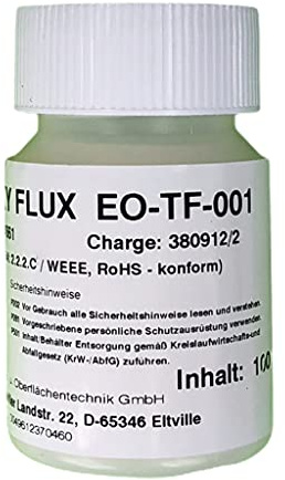 No-Clean Tacky Flux EO-TF-001 (Lötpaste) für die Elektronik, 100 ml Inhalt in Dose mit Kindersicherung