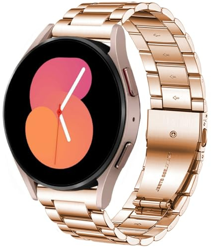 DEALELE Armband Kompatibel mit Samsung Galaxy Watch 7 / FE / 6/6 Classic / 5/5 Pro / 4/4 Classic / 3 41mm / Huawei GT3 42mm, 20mm Edelstahl Metall Ersatz Armbänd für Herren Damen