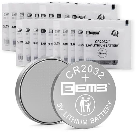 EEMB CR2032 Batterien, 20 Stück CR2032 Knopfzellen 3V Lithium Knopfzelle CR 2032 Knopfbatterie/Batterie