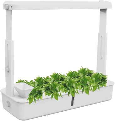 @tec Mini Pflanzenaufzuchtstation ca. 48x18cm, Zimmergewächshaus, Anzuchtkasten ideal für Kräuter & Pflanzen, mit LED-Beleuchtung & Bewässerung, inkl. Anzuchttöpfe für 10 Setzlinge