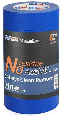 ADHES 38mm x 55m,6 Rollen Malerkrepp Blaues maler klebebänder | UV-Schutz Saubere Kanten,Keinerlei Rückstände, für Malerarbeiten,Saubere Kanten