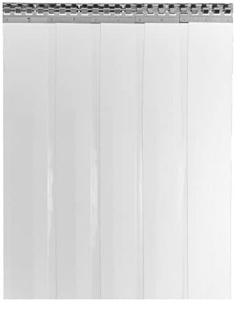 PVC Streifenvorhang 2x300mm Glasklar Transparent Höhe 2,00m x Breite 1,50m, Lamellenvorhang mit Schallschutz bis zu 30db, umweltfreundlicher Stallvorhang, PVC Vorhang recyclebar fertig vormontiert