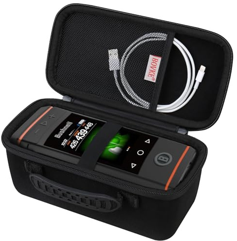 BOVKE Travel Case for Bushnell Golf Wingman HD GPS Speaker, Portable Golf GPS Travel Storage Holder, Bluetooth Speaker Bag Organizer for Charging Cable and Accessories, Black