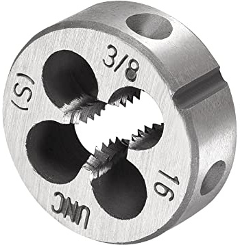 CoCud Rund Schneideisen 3/8-16 UNC Gewinde Schraube Fräsen Werkzeuge | 1Stk, 9SiCr Legierung, Werkzeug Stahl, für Machine Gewinde Reparatur