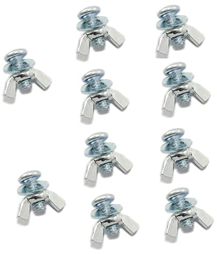 Pro Bamboo Kitchen 10pcs Screw Bolts with Wing Nut Zinc Plated Carbon Steel Mounting Hardware Fitting Fastenings 1/4-20 Hand Tighten Wing Nuts, 1/4-20 x 5/8 Phillips Head Screw Bolt with Washers