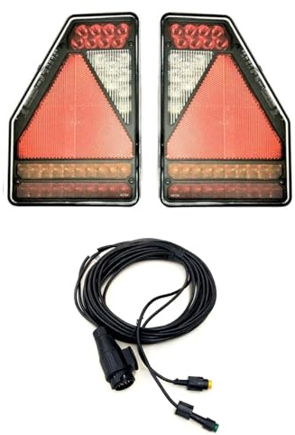 MelTruck® 2x 6-functional LED Rückleuchte 6 polig Bajonett 12V und 5m Kabel für Anhänger SET