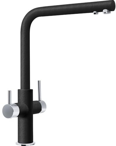 Set of Kitchen Sink tap with a Fixed spout and Clear Water Filter from Franke Neptune Clear Water - Onyx - 115.0637.660