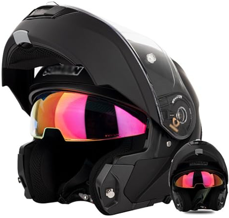 Motorradhelm Motorrad Klapphelm Integrierter Helm Mit Doppelvisier Vollgesichts Motorrad Rennhelm DOT/ECE-Zugelassener Motocross Schutzhelm Für Erwachsene Männer Frauen 7,4XL