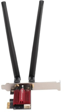 RTL8852CE Carte WiFi 6E PCIe WiFi pour PC, Carte Réseau sans Fil Bande 2,4 G 5G 6G, Bluetooth 5.3 5374 Mbps PCIe X1 Adaptateur de Carte Réseau sans Fil pour Windows 10 11
