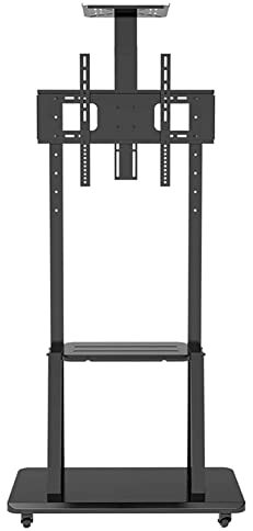 TV-Schrank für 40-75 Zoll (100 - 178 cm) LED-TV-Flachbildschirm, höhenverstellbar, mit 2 Regalböden und Rollen, Tragkraft 75 kg