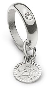 MUAU Schmuck Anhänger Taufring Weissgold 750 Brillant 0.03ct.