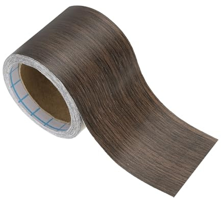 PATIKIL Klebeband Holzoptik 5cm x 5m Holzmaserung Reparaturband Walnuss | Strukturiertes Reparaturband, 2x16ft, Zur Ausbesserung von Fußböden Türen Schränken Tischen