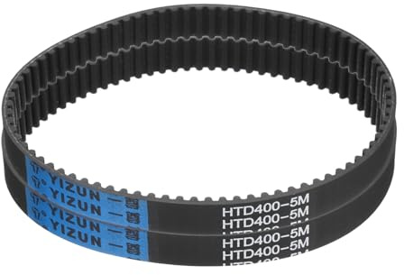 sourcing map 2pcs HTD-5M Rubber Timing Belt 80 Teeth, 400mm Pitch Length x 15mm Width x 3.6mm Height, Closed Loop Pulley Timing Belt