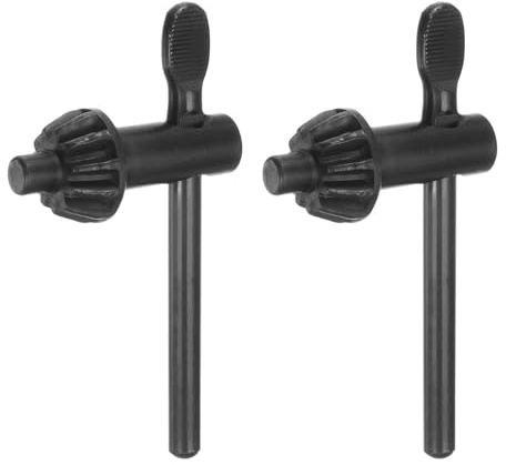 sourcing map 2 Pcs Chuck Key 9mm Key 11 Teeth, Fits 1/4 Chuck, 9mm (0.354) Head, Black