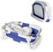 NOT JUST A BOX - Vaschetta Bagnetto Pieghevole Neonato, Indicatore di Temperatura, Foro di Drenaggio, Cuscino Antiscivolo, per bambini fino a 24 mesi (BLU)