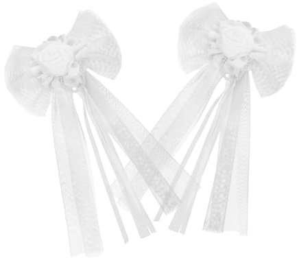 Hoement Hochzeitsschleifen Satz Hochzeitsauto-Dekoration Autoschleifen Für Hochzeit Hochzeitsdeko Für Bank Blumendekoration Für Auto Schleifen Für Hochzeitsdeko