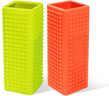 Ltmxy 2 PCS Silicone Pet Hair Remover, Reusable Rubber Pet Hair Block Roller Cleaner for Carpet, Couch, Furniture, Car Seats (Orange, Yellow)