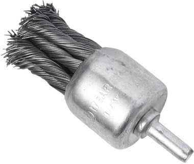 GLEAVI Silver Wire Brush for Drills Steel Knot Type Pen Brush Rust Removal Deburring Tool