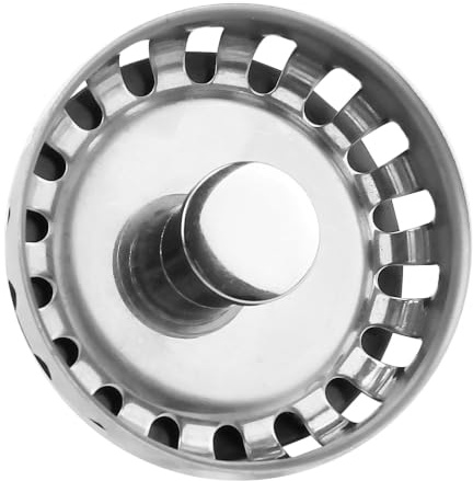 Kitchen Sink Basket Strainer Plug, 52mm Mini Stainless Steel Kitchen Sink Plug Replacement for Pop up Sink Drainer Plug Food or Hair Catcher (Hole Diameter 52mm)