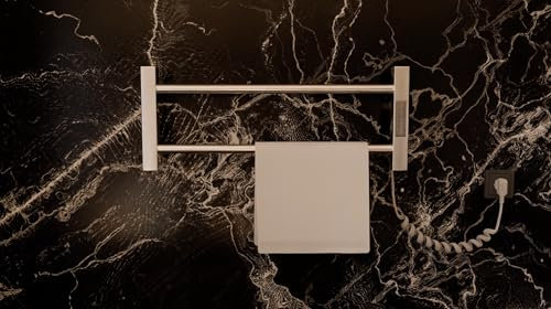 Elna Kompakter Handtuchheizkörper Elektrisch 35W – 205 x 530 mm – Chrom Edelstahl – Für Wohnung, Mietbad, Tiny House & Wohnmobil – IP44 – Mit Timer & Thermostat – Wandmontage