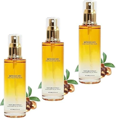 Aceite Acondicionador en Spray para el Cuero Cabelludo y el Cabello, Acondicionador Ligero sin Enjuague, Aceite Perfumado para el Cabello en Spray para Mujeres, Mejora la Sequedad y el Frizz para Todo