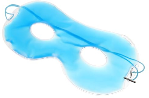 HONITANO Kühlende Gel augenmaske mit Verstellbarem Elastikband Wiederverwendbare Kaltkompresse für Schlaf und Migräne Leichte Pvc eismaske für Frauen und Männer Fördert Erholsamen Schlaf