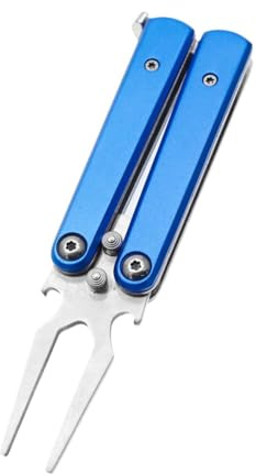 QSTDGVPW Golf Divot Repair Tool, Golfausrüstung, Geschenk für Golfer, für Rasenreparatur Und, Tragbar, Divot Tool, Faltbar, Blau