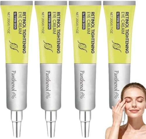 Retinol Shot uppstramande ögonkräm, anti-rynk-ögonserum och ansiktskräm, ögonserum mot mörka ringar och svullnad, anti-rynkbalsam och uppstramande fuktbooster (4 st)