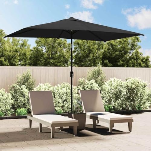 Generico Ombrellone con Palo in Metallo 300x200 cm Antracite,Prato e Giardino,Vita all'aperto,Ombrelloni e parasole-44501