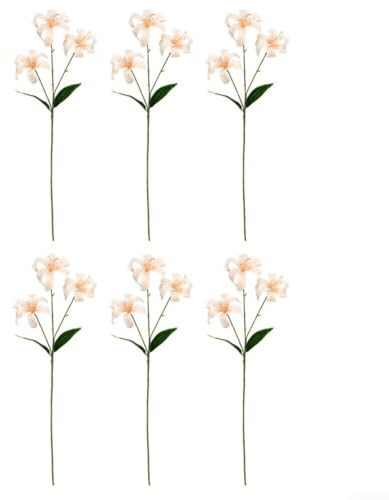 Ramo de lirios artificiales, 60 cm con 6 tallos (18 cabezas de flores en total), flores de plástico realistas, elegante centro de mesa para boda, oficina y decoración de jardín (amarillo)