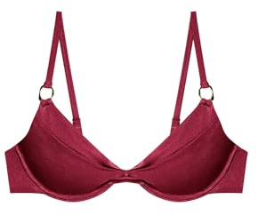 YAMAMAY - Bikini Parte Alta, Modello Balconcino, Donna, Shira, Bordeaux, monocromo