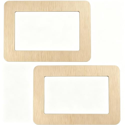 2 PCS Light Switch Surround, Double Socket Surround, Self-Adhesive Square Acrylic Black Double Socket Decorative Frame for Wall Imperfections Concealment and Quick Home Upgrades (14.6 × 8.6 cm)