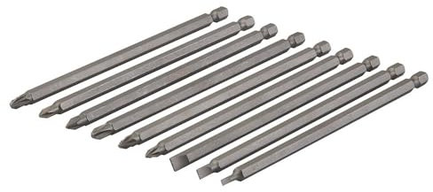 Silverline Tools SB08 - Puntas extra largas, 9 pzas 150 mm