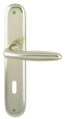 Hoppe Aluminium-Langschild-Türgriff-Garnitur für Innentüren Ovalbart 72/8 mm,Neusilber, 1510/273P