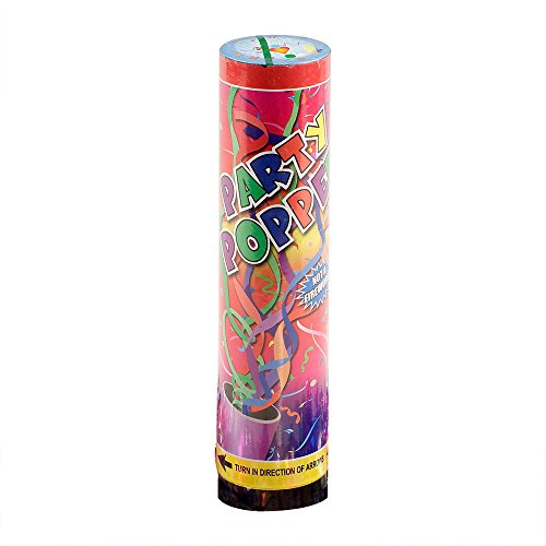 Mopec K89 - Cañón de serpentinas de Colores metálicos, Pack de 24 Unidades