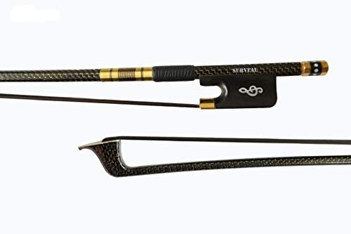 SURVEAL Cellobogen aus Karbonfaser, 4/4, natürliches syberisches schwarzes Pferdehaar, volle Größe, Arco da Violoncello (4/4)