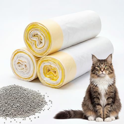 PalNests 30 St. Kattsandpåsar, Självrengörande Kattsandpåsar med Dragsko, Repor, 60x30 CM, Resistenta, Läckagesäkra och Kraftiga Påsar för Husdjur, Automatiska Kattsandpåsar
