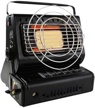 2 In 1 Portable Gas Heater & Stove 1.3kW Butane Gas Heater Compact Lightweight Ceramic Burner Auto Ignition for Outdoor Indoor Home Office Camping Fishing Caravan Picnic and Party (2 in 1 Heater Only)