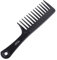 Fine Lines Peine de dientes anchos jumbo para cabello rizado, peine de rastrillo desenredante para mujeres con cabello largo, ondulado o mojado, herramienta de plástico negro grueso para rizos
