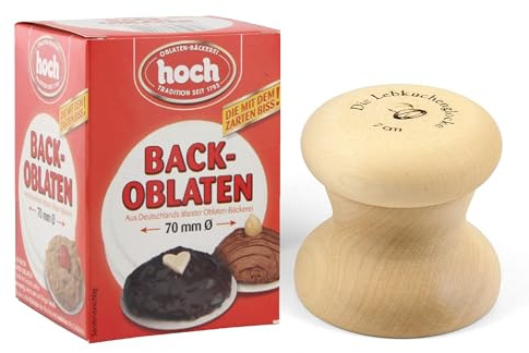 Lebkuchenglocke 7 cm Lebkuchenformer | inkl. Back-Oblaten | perfekter Teigformer für gleichmäßige Lebkuchen | einfache Handhabung & sauberes Arbeiten | ideal für Weihnachtsbäckerei