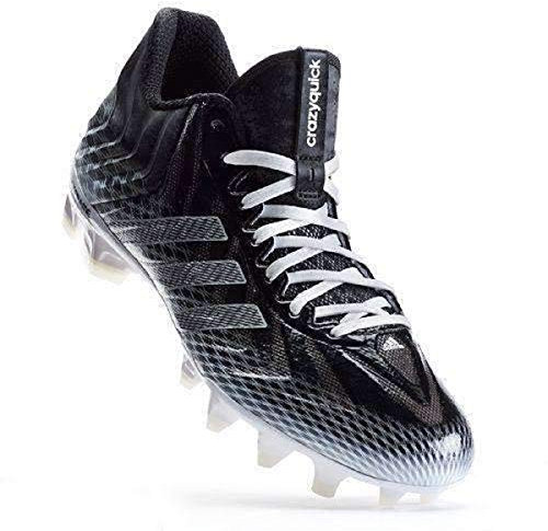 Adidas Performance Crazyquick Mid D - Tacchetta da Calcio, Nero/Metallizzato Argento/Bianco, 12,5 M Us, Nero Running Bianco Bianco, 46 2/3 EU