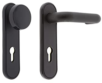 TESA METF972NM Monobloc Drücker-Knauf-Set, Schwarz matt, PZ-Lochung 72 mm, für Feuer- und Rauchschutztüren, hohe Beanspruchung