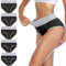 wirarpa Bragas Talle Alto Algodón para Mujer Culotte Braguita de Cintura Alta Cómodo 5 Pack Negro y Gris Tamaño M