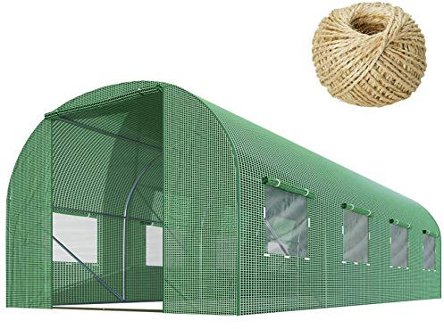 Foliengewächshaus Gartentunnel Folientunnel Treibhaus Garten Plonos 250 x 400 x 200 cm 10m2