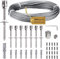 Climbing Plant Support, 12m Stainless Steel Trellis for Climbing Plants, Professional System as Complete Set with Wall Brackets and 3 mm Steel Cable,for Garden (8 Brackets 12m Rope)