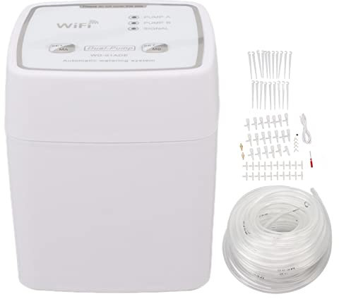 Kit de Riego por Goteo WiFi Sistema de Riego Automático Sistema de Riego Automático Control Remoto Bomba Dual Sistema de Riego Automático para 20 Plantas en Maceta