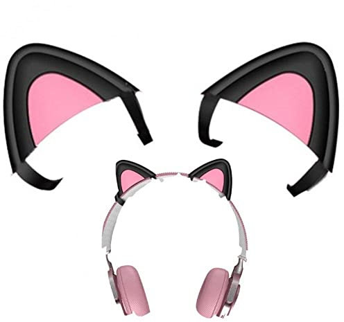 Wudaizhi Cute Cat Ears Headphone Attachment, Funny Gaming Headset Decor, Lovely Attachable Accessory for Headphones