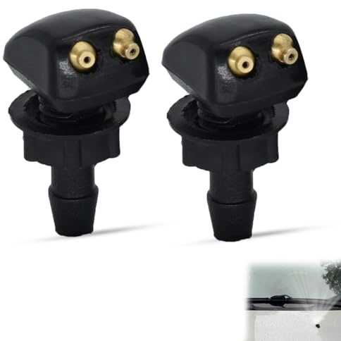 2 Boquillas/rociadores universales para limpiaparabrisas - en plástico - color negro - parabrisas lavaparabrisas lavado visibilidad coche vidrio vehículo chorro de agua