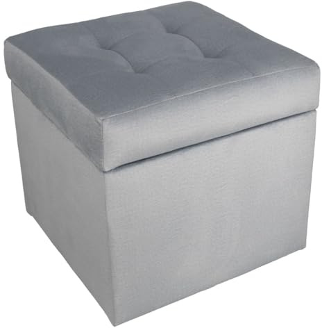 MG Design Polsterhocker 45 x 45 cm Grau mit Stauraum (ca. 50 L), robust und formstabil, bis 300 kg belastbar, komplett montiert und schnell zu reinigen – für Wohnzimmer, Flur und Schlafzimmer